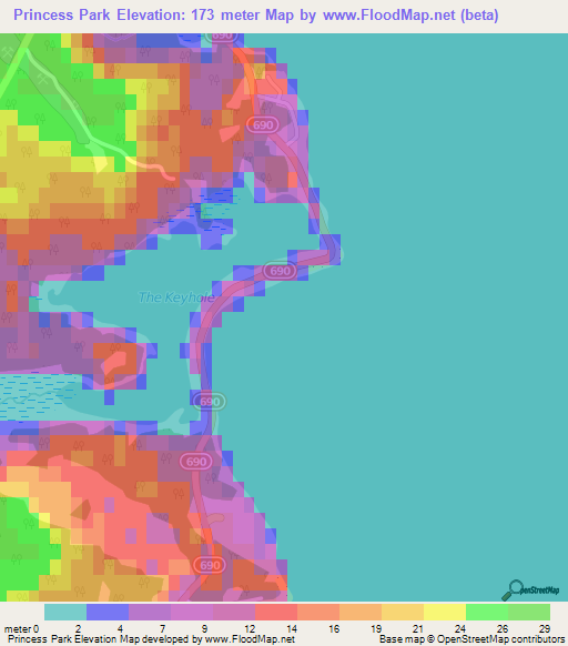 Princess Park,Canada Elevation Map