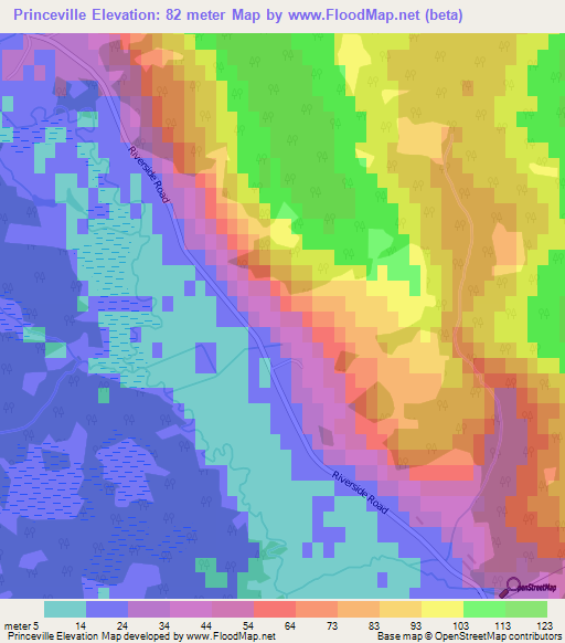 Princeville,Canada Elevation Map
