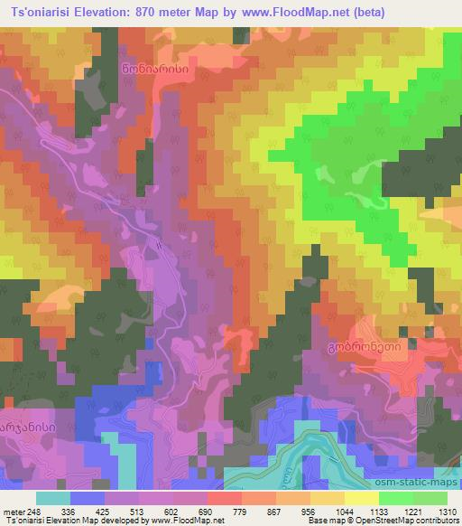 Ts'oniarisi,Georgia Elevation Map