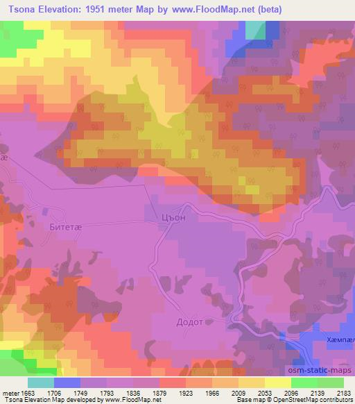 Tsona,Georgia Elevation Map