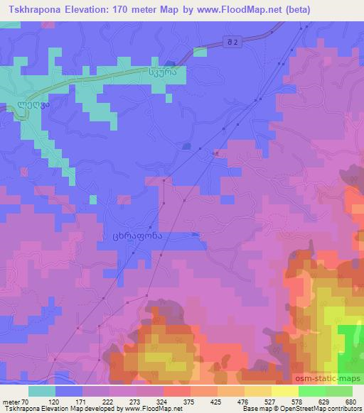 Tskhrapona,Georgia Elevation Map
