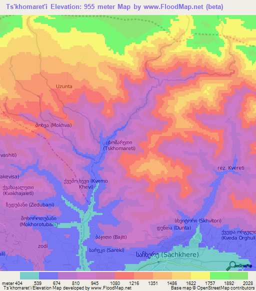 Ts'khomaret'i,Georgia Elevation Map