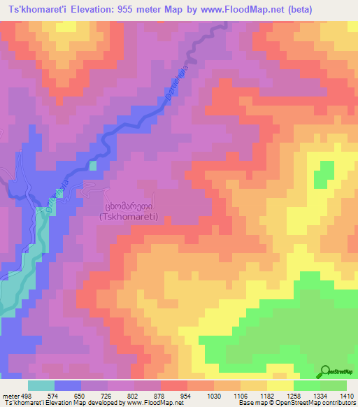 Ts'khomaret'i,Georgia Elevation Map