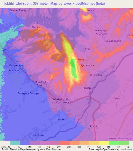 Tskhiri,Georgia Elevation Map