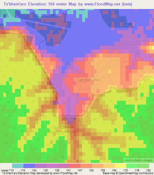 Ts'khent'aro,Georgia Elevation Map