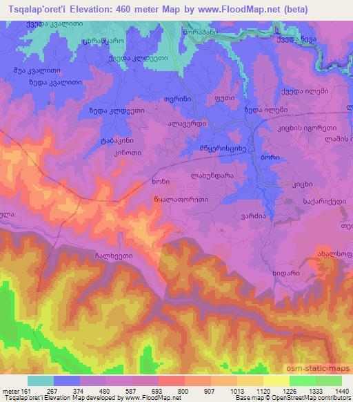 Tsqalap'oret'i,Georgia Elevation Map
