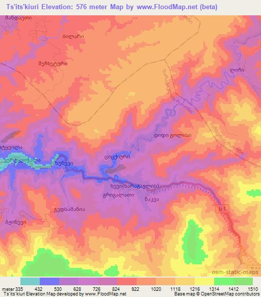 Ts'its'kiuri,Georgia Elevation Map