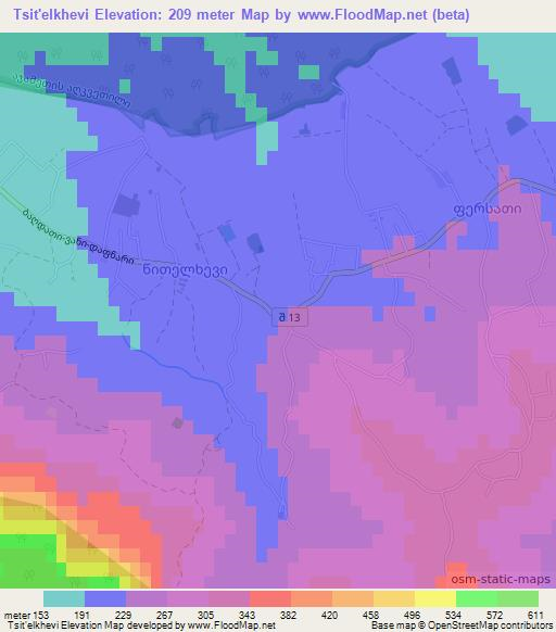 Tsit'elkhevi,Georgia Elevation Map