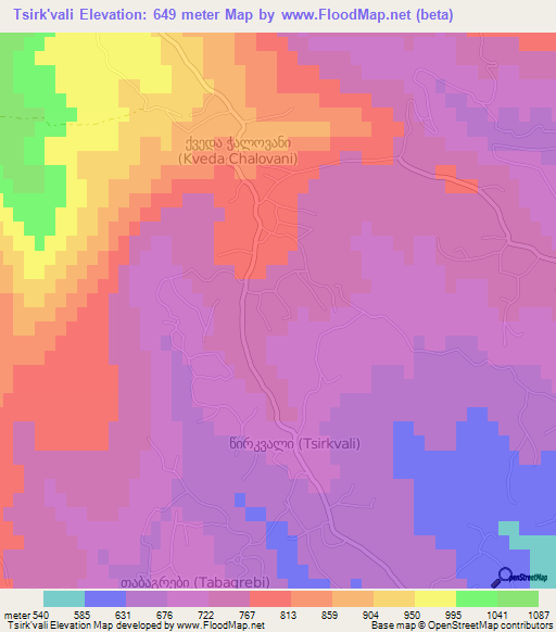 Tsirk'vali,Georgia Elevation Map