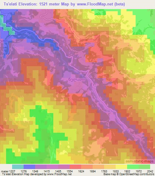Ts'elati,Georgia Elevation Map
