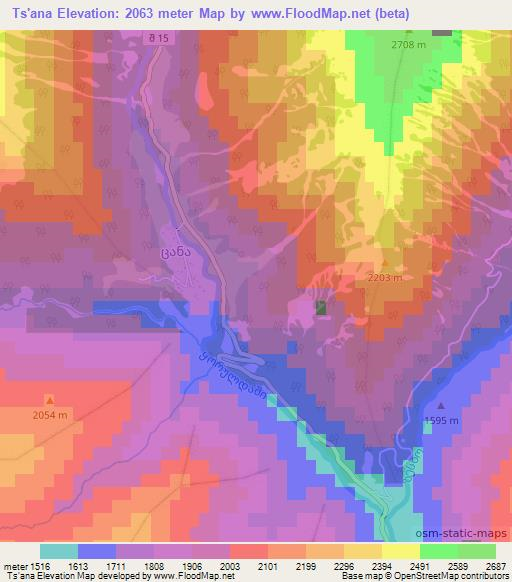 Ts'ana,Georgia Elevation Map