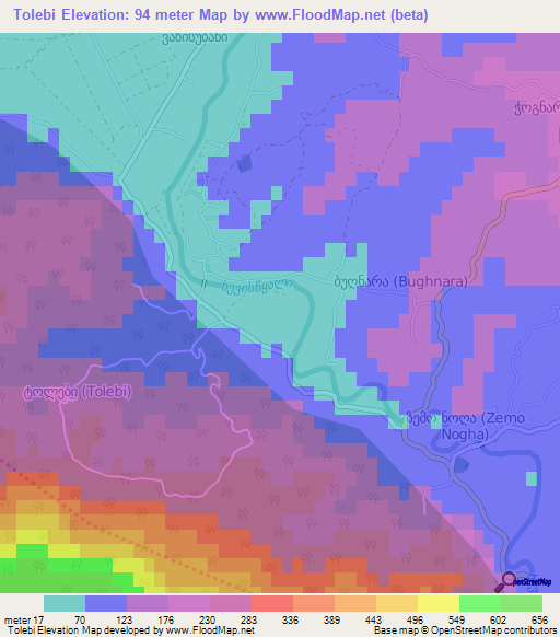 Tolebi,Georgia Elevation Map