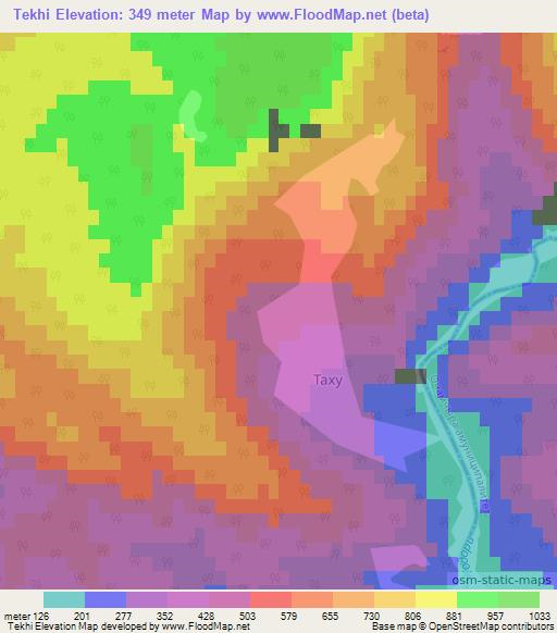 Tekhi,Georgia Elevation Map