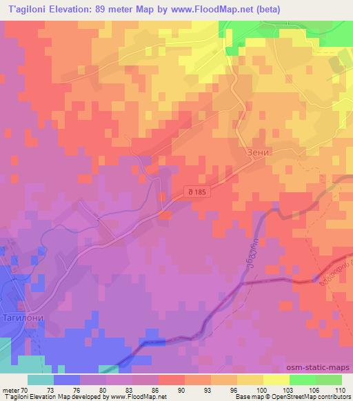 T'agiloni,Georgia Elevation Map