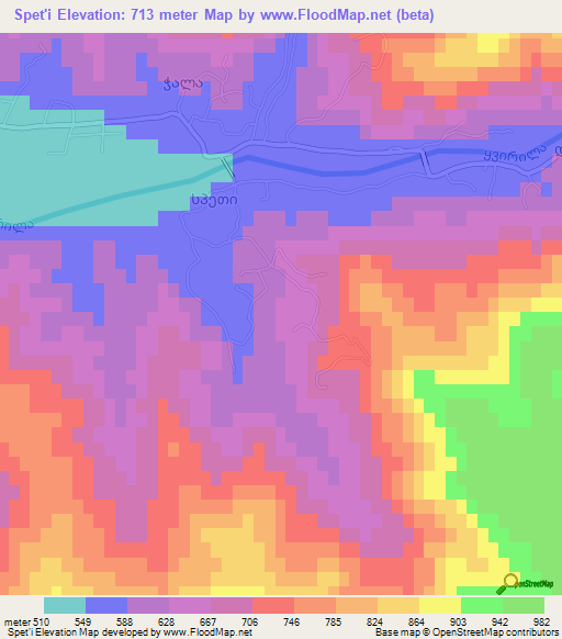 Spet'i,Georgia Elevation Map
