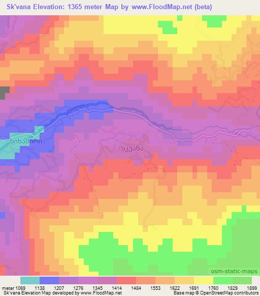 Sk'vana,Georgia Elevation Map