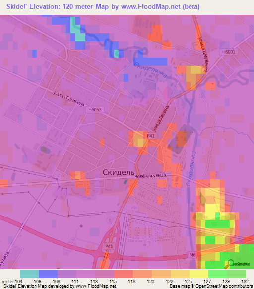 Skidel',Belarus Elevation Map