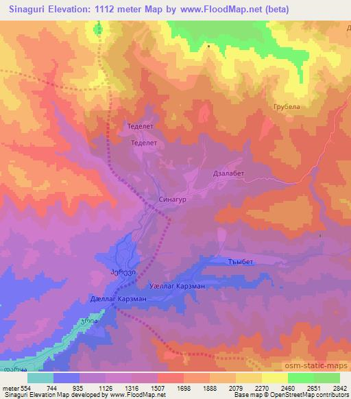 Sinaguri,Georgia Elevation Map