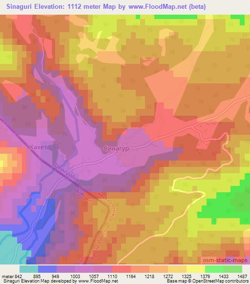 Sinaguri,Georgia Elevation Map