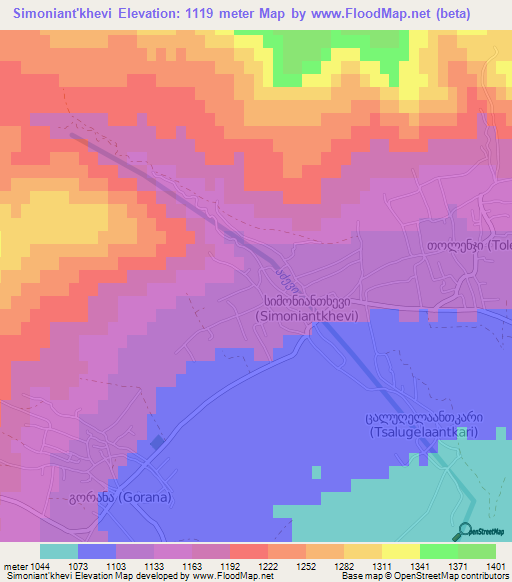 Simoniant'khevi,Georgia Elevation Map