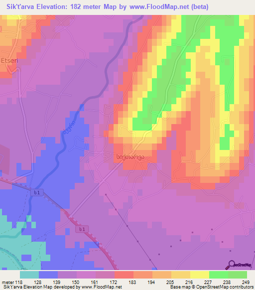 Sik't'arva,Georgia Elevation Map