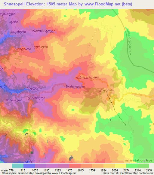 Shuasopeli,Georgia Elevation Map