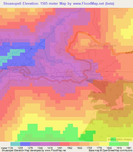 Shuasopeli,Georgia Elevation Map