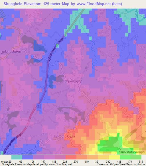 Shuaghele,Georgia Elevation Map