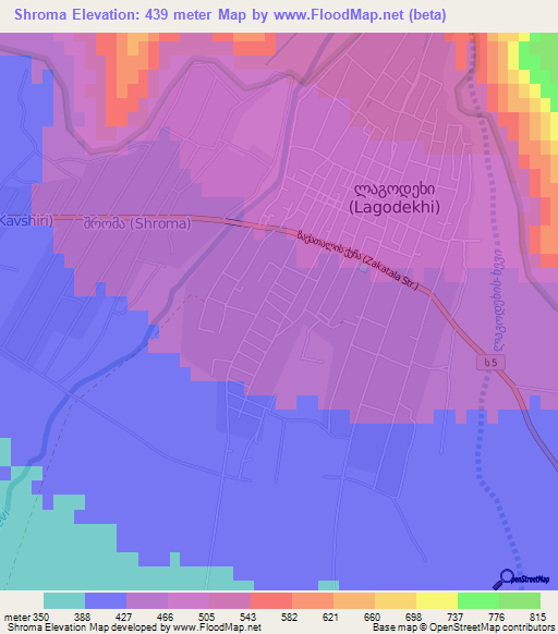 Shroma,Georgia Elevation Map