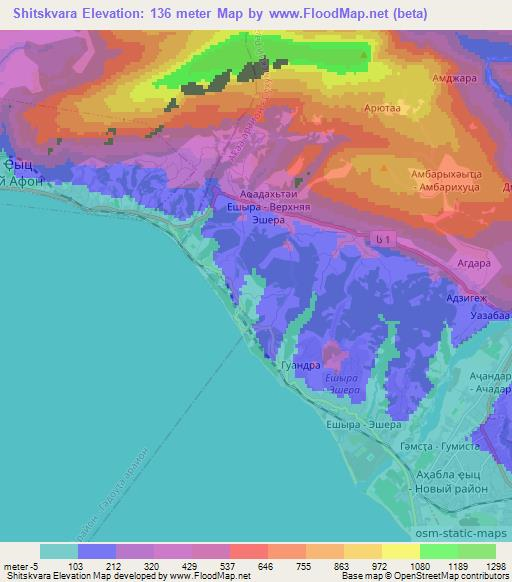 Shitskvara,Georgia Elevation Map