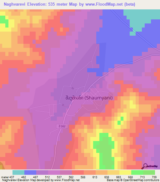 Naghvarevi,Georgia Elevation Map
