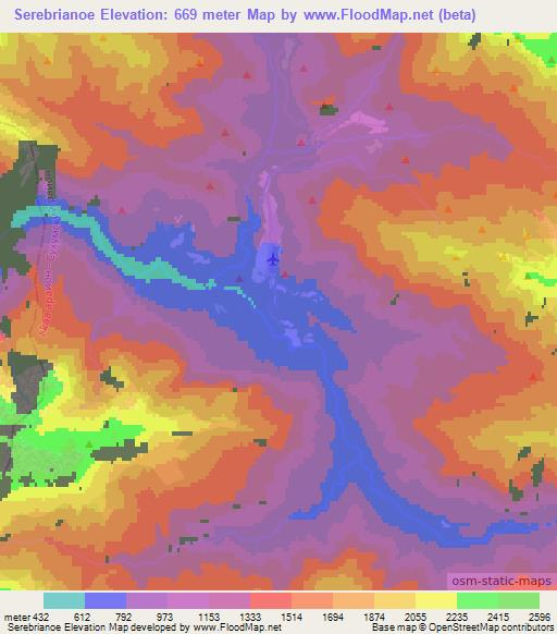 Serebrianoe,Georgia Elevation Map