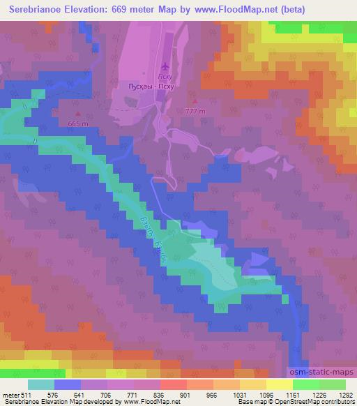 Serebrianoe,Georgia Elevation Map