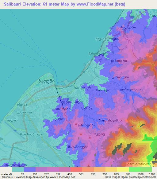 Salibauri,Georgia Elevation Map