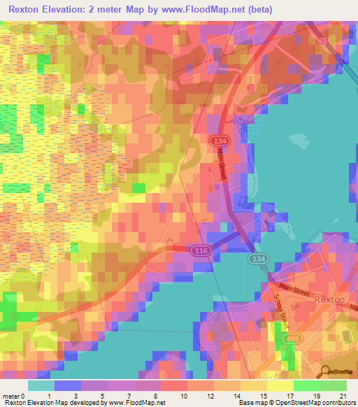 Rexton,Canada Elevation Map