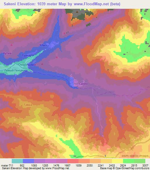 Sakeni,Georgia Elevation Map