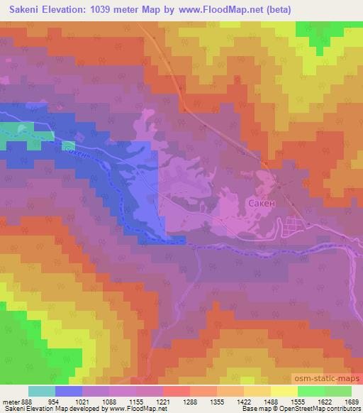 Sakeni,Georgia Elevation Map