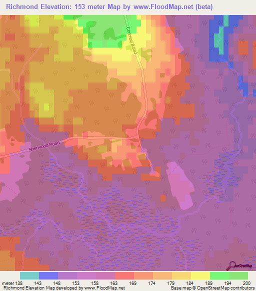 Richmond,Canada Elevation Map
