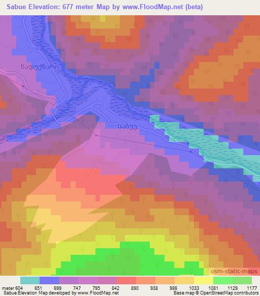 Sabue,Georgia Elevation Map