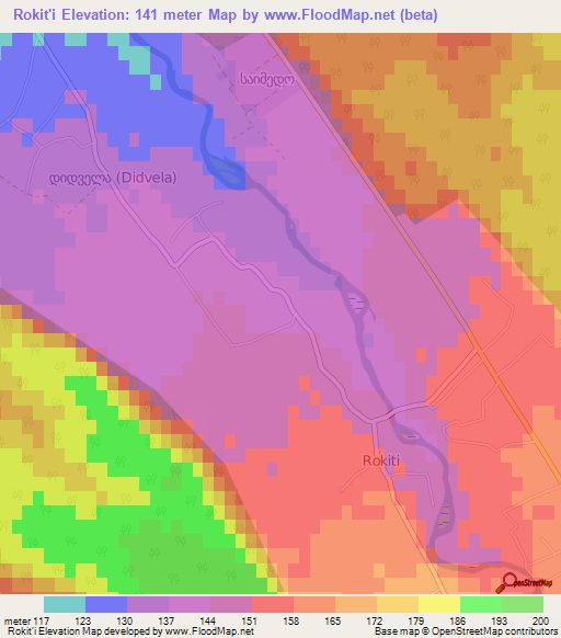 Rokit'i,Georgia Elevation Map