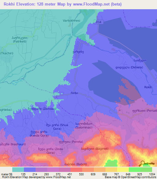 Rokhi,Georgia Elevation Map