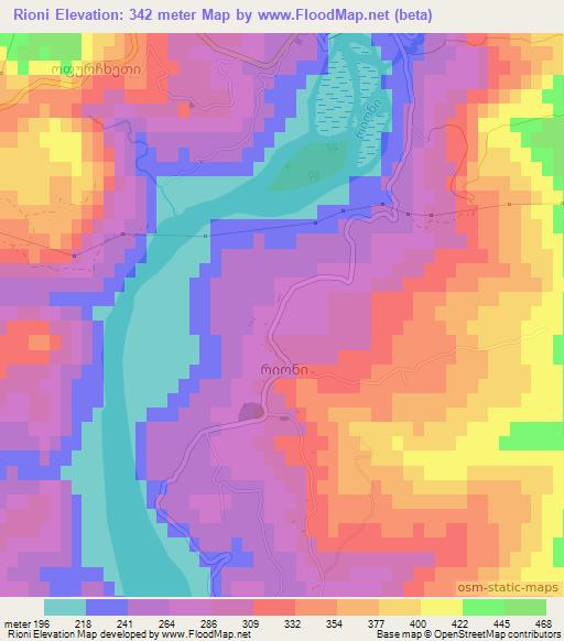 Rioni,Georgia Elevation Map