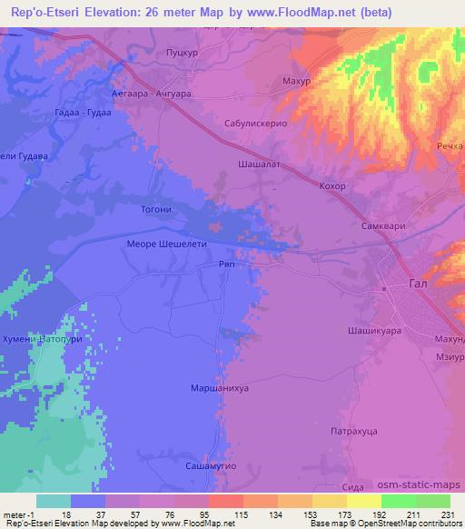 Rep'o-Etseri,Georgia Elevation Map