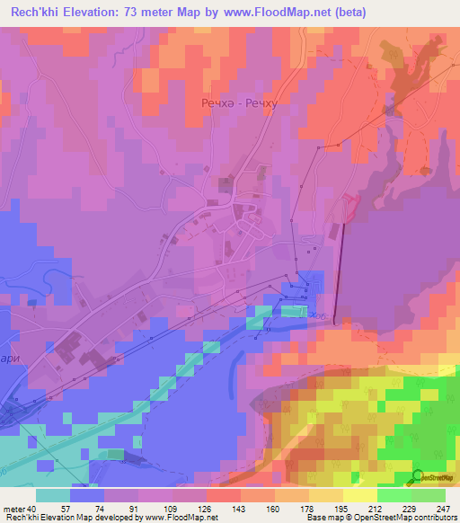 Rech'khi,Georgia Elevation Map
