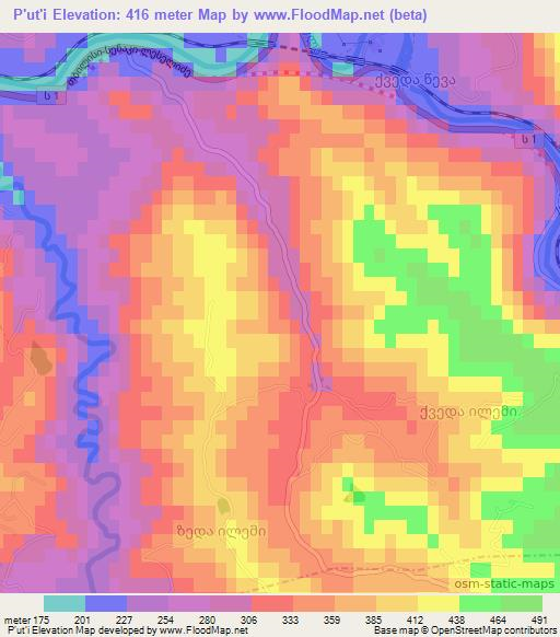 P'ut'i,Georgia Elevation Map