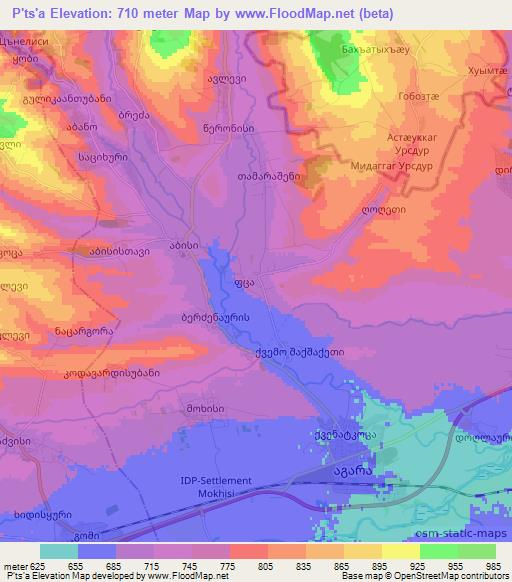 P'ts'a,Georgia Elevation Map