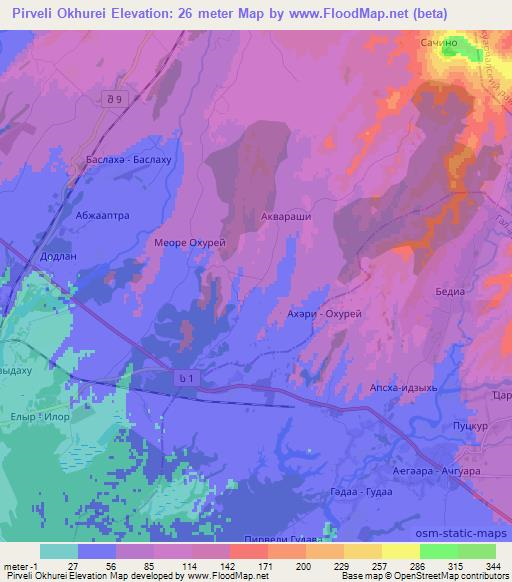 Pirveli Okhurei,Georgia Elevation Map