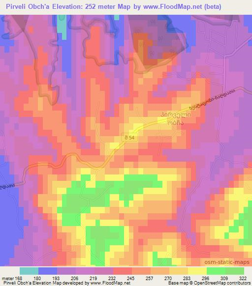 Pirveli Obch'a,Georgia Elevation Map
