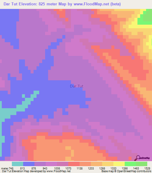 Dar Tut,Iran Elevation Map