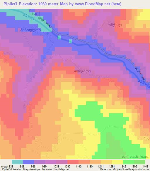 Pipilet'i,Georgia Elevation Map